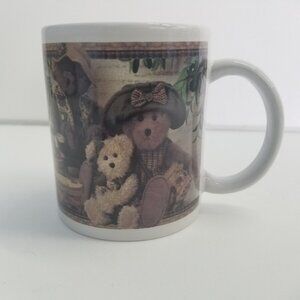 Boyds Bears & Friends Teddy Bears And Frog Fishing In A Canoe Coffee Cup
